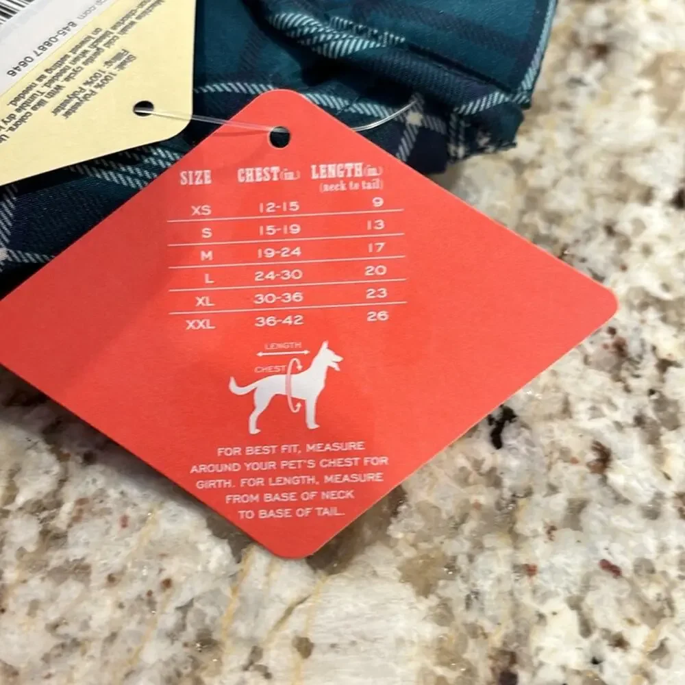 St. John’s Bark L watch plaid look blue green lined warm 24-30” chest nwt